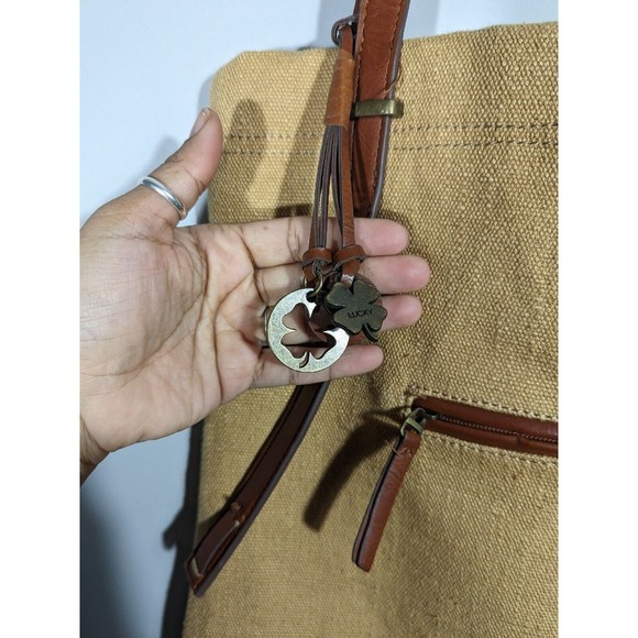 VGT Lucky Brand Cotton Linen Southwest Boho Shoulder Bag - Picture 4 of 10
